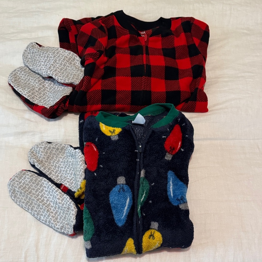 Carter's Holiday Fleece Footie Pajamas size 6